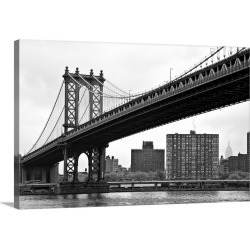 Large Gallery-Wrapped Canvas Wall Art Print 30 x 20 entitled The Manhattan Bridge in New York City.