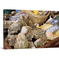 Large Solid-Faced Canvas Print Wall Art Print 30 x 20 entitled UK, England, London, Oysters