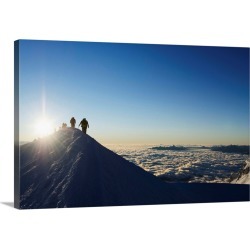 Large Solid-Faced Canvas Print Wall Art Print 30 x 20 entitled Sunrise from summit of Mont Blanc, 4810m, Haute-Savoie, Fre...