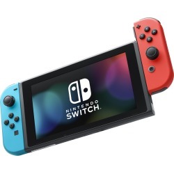 Buy Nintendo Switch with Neon Blue and Red Controllers (2019) featuring 32GB Internal Storage, Custom NVIDIA Tegra Processor, 6.2" 1280 x 720 Capacitive Touchscreen, 4.5 to 9 Hours of Battery Life, Outputs up to 1080p when Using Dock, Wirelessly Link up to Eight Systems, Play Console Games On-the-Go, Expandable Storage via microSD Cards, Supports amiibo Figures. Review Nintendo Switch
