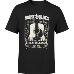 House Of Blues - Whsky T - New Orleans T-Shirt | Size Large | Black | Short Sleeve