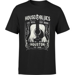 House Of Blues - Whsky T - Houston T-Shirt | Size Large | Black | Short Sleeve
