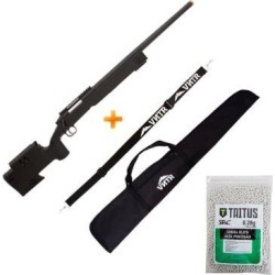 Kit Rifle de Airsoft Spring Sniper M62 Black 420 Fps Double Eagle + Bbs + Bandoleira - Unissex