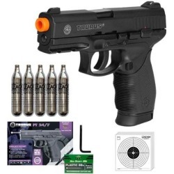 Pistola de Airsoft Gas CO2 Cybergun Taurus 24/7 Slide Metal GNB 6mm + 5 Co2 + Alvos - Masculino