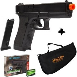 Pistola Airsoft Spring Glock G7 Kwc 6mm + Capa - Masculino