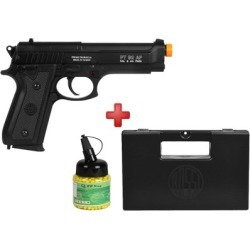 Pistola Airsoft Spring Taurus PT92 Slide Metal + Case Maleta + BBs BB King 0.12g - Unissex