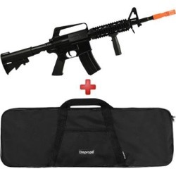 Rifle Airsoft Spring Vigor M16 RIS Black + Capa Simples - Unissex