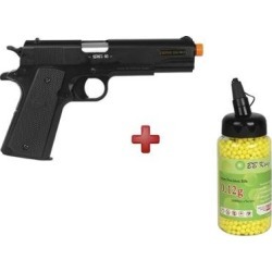 Pistola Airsoft Spring Colt 1911 A1 Slide Metal + BBs BB King 0.12g - Unissex