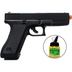 Kit Pistola Airsoft KwC Spring K17 230 fps 6mm + Munição BBs 0,12g BB King 1000 Unidades - Unissex