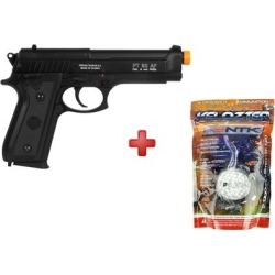 Pistola Airsoft Taurus Spring PT92 Slide Metal + BBs Nautika Velozter 2000un 0.12g - Unissex