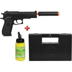 Pistola Airsoft Spring Beretta M22 + Case Maleta + BBs BB King 0.12g - Unissex