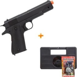 Kit Com Pistola Airsoft M1911 M292 Spring - Double Eagle + 2000 Bbs + Maleta - Unissex