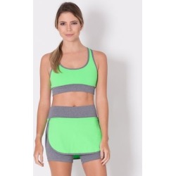 Conjunto Fitness Go Fit Rio Short/Saia e Top - Feminino