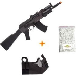 Kit Rifle de Airsoft Spring Kalashnikov AK Spetsnaz Cyber Gun + Bbs + Mascara de Proteção - Unissex