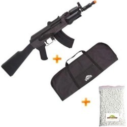 Kit Rifle de Airsoft Spring Kalashnikov AK Spetsnaz 355 Fps Cyber Gun + Bbs + Capa - Unissex