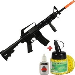 Rifle Airsoft Spring Vigor M16 RIS Black + BBs BB King 0.12g 1000un + Óleo Silicone - Unissex