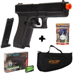 Pistola Airsoft Spring Glock G7 Kwc 6mm + Capa e BBs - Masculino