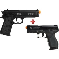 Pistola Airsoft Spring Taurus PT92 Slide Metal + Pistola Airsoft Spring Cybergun Taurus Black 24/7 - Unissex