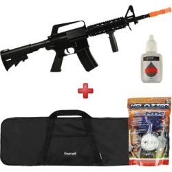 Rifle Airsoft Spring Vigor M16 RIS Black + Capa Simples + BBS Velozter 0.12g 2000un + Óleo Silicone - Unissex