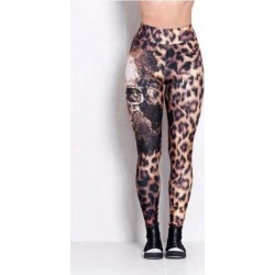 Legging Elastic Skull Print Feminina - Feminino