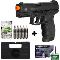 Pistola de Airsoft Gas CO2 Cybergun Taurus 24/7 Slide Metal GNB 6mm + Maleta + 5 Co2 + Bbs 0.25g - Masculino