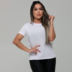 Blusa Dry Fit C/Listras em Poliamida Hard Clothing Fit Feminina - Feminino