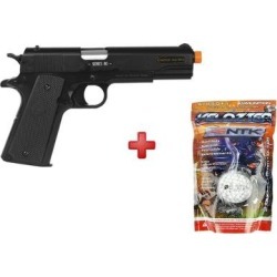 Pistola Airsoft Spring Colt 1911 A1 Slide Metal + BBs Nautika 0.12g - Unissex