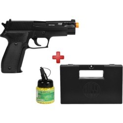 Pistola Airsoft Spring Sig Sauer P226 Slide Metal + Case Maleta + BBs BB King 0.12g - Unissex