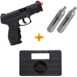 Kit Pistola de Airsoft a Gás CO2 PT24/7 Cybergun + 2 Cilindros CO2 + Maleta Rígida - Unissex