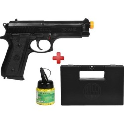 Pistola Airsoft Spring Taurus PT92 + Case Maleta + BBs BB King 0.12g - Unissex