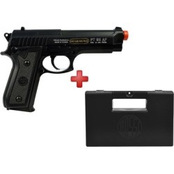 Pistola Airsoft Spring Taurus PT92 Slide Metal + Case Maleta - Unissex