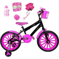 Bicicleta Infantil Aro 16 Kit C/ Acessórios E Kit Proteção - Feminino