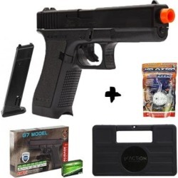 Pistola Airsoft Spring Glock G7 Kwc 6mm + Maleta + Bbs 0.12g - Masculino