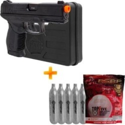 Pistola de Airsoft KWC CO2 PT24/7 Slide Metal + Case + 5 Cilindros CO2 + BBs - Unissex