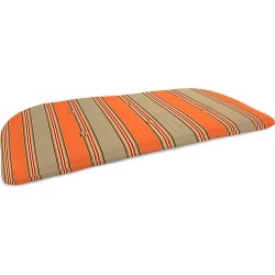 41.75" x 18.75" Sunbrella Tufted Outdoor Bench Cushion, Poppy Stripe