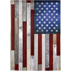 Wood Stripe American Flag Garden Suede Flag