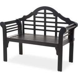Lutyens Wood Garden Bench, in Black