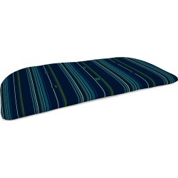 41.75" x 18.75" Sunbrella Tufted Outdoor Bench Cushion, Navy Stripe