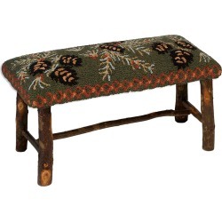 Pine Cone Upholstered Bench