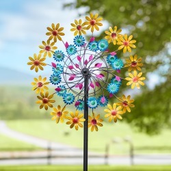 Yellow Daisy Metal Wind Spinner