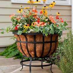Footed Metal Basket Planter with Coco Liner