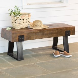 Reclaimed Railroad Ties Wood Bench for Indoors or Outdoors