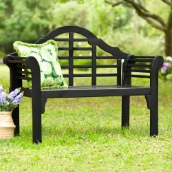 Lutyens Wood Garden Bench, in Black