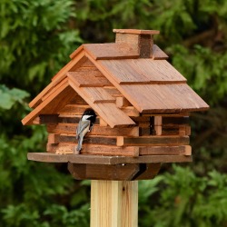 Conestoga Log Cabin Birdhouse, Made in USA