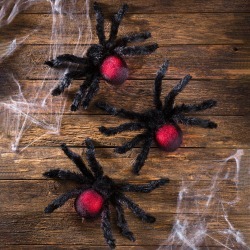 Lighted Indoor/Outdoor Halloween Spiders, Set of 3
