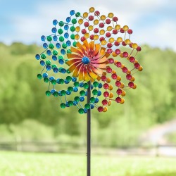 Rainbow Cups Metal Wind Spinner