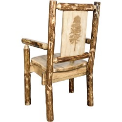 Captain's Dining Chair with Laser Engraved Pine Tree - Glacier