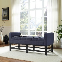 Navy Upholstered Bench - Claremont