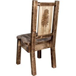 Rustic Laser Engraved Pine Tree Dining Chair - Homestead