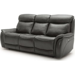 Gray Leather-Match Power Reclining Living Room Set - Happy Happy